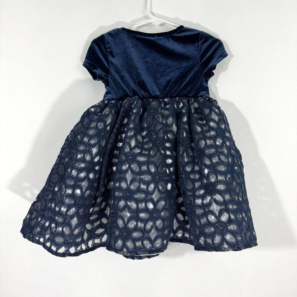 Blueberi Boulevard Toddler Girl’s Size 2T Navy Blue Silver Metallic Party Dress - Picture 7 of 8